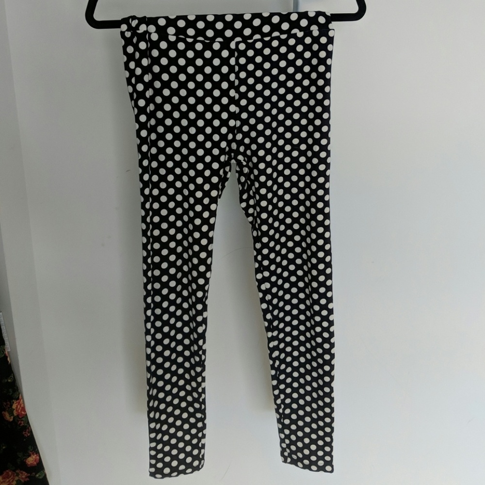 LuLaRoe black and white polka sot leggings
